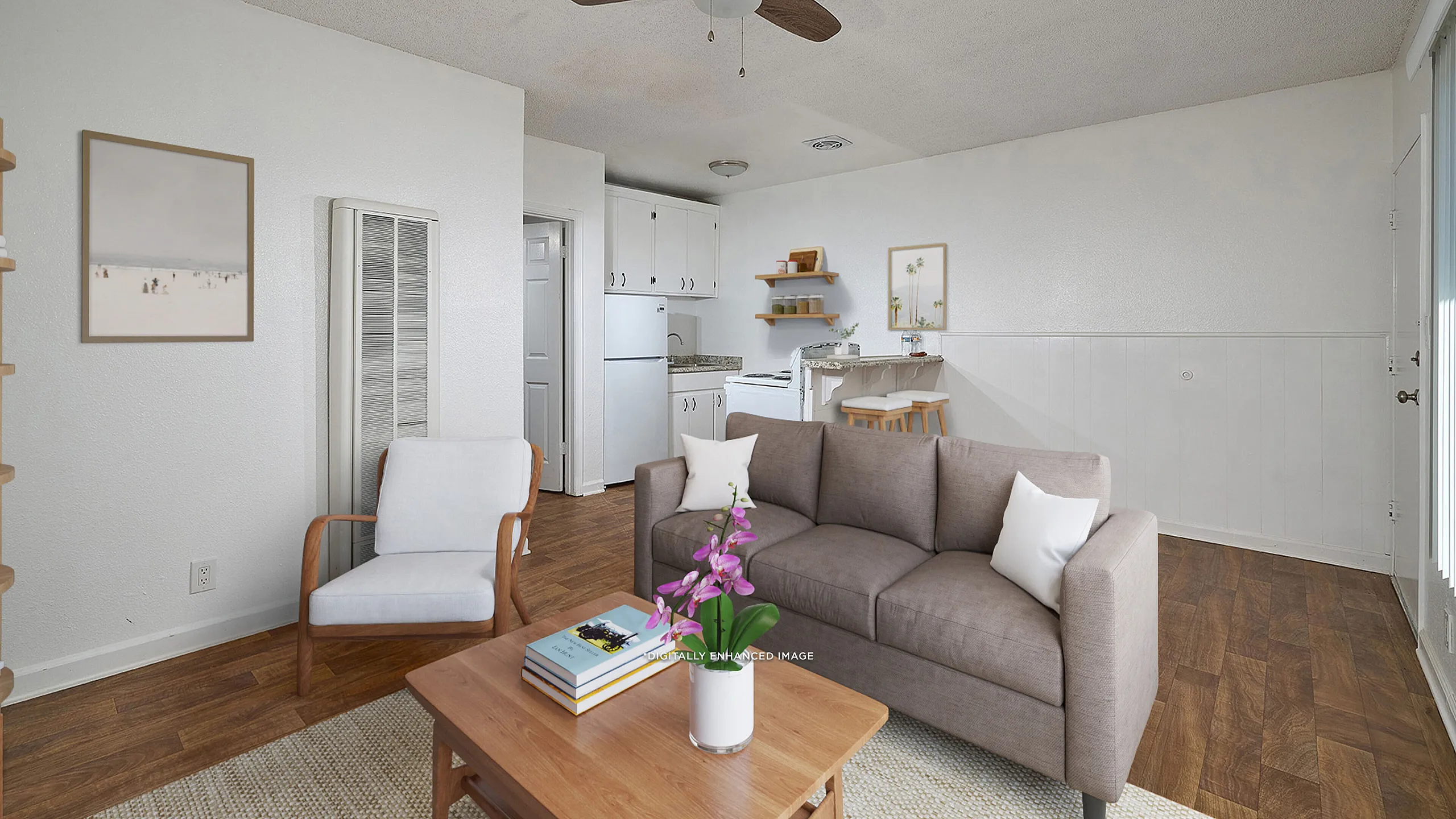 virtually staged living room