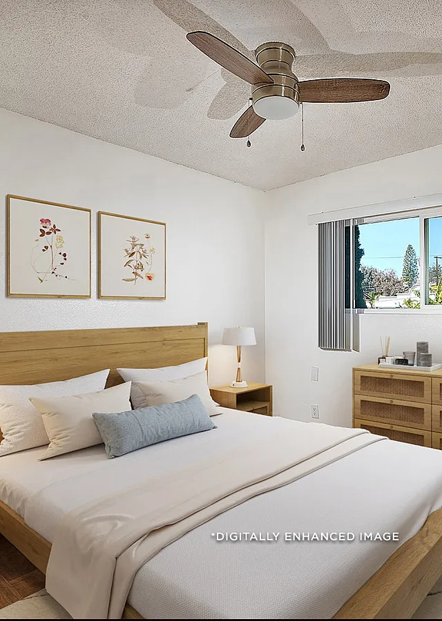 virtually staged bedroom