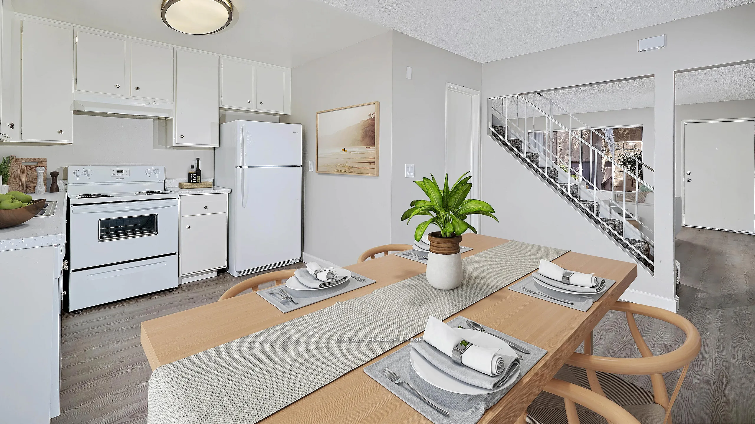 virtually staged kitchen at villa Morocco