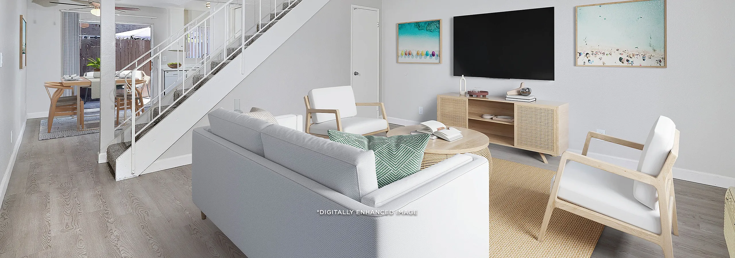 virtually staged living room