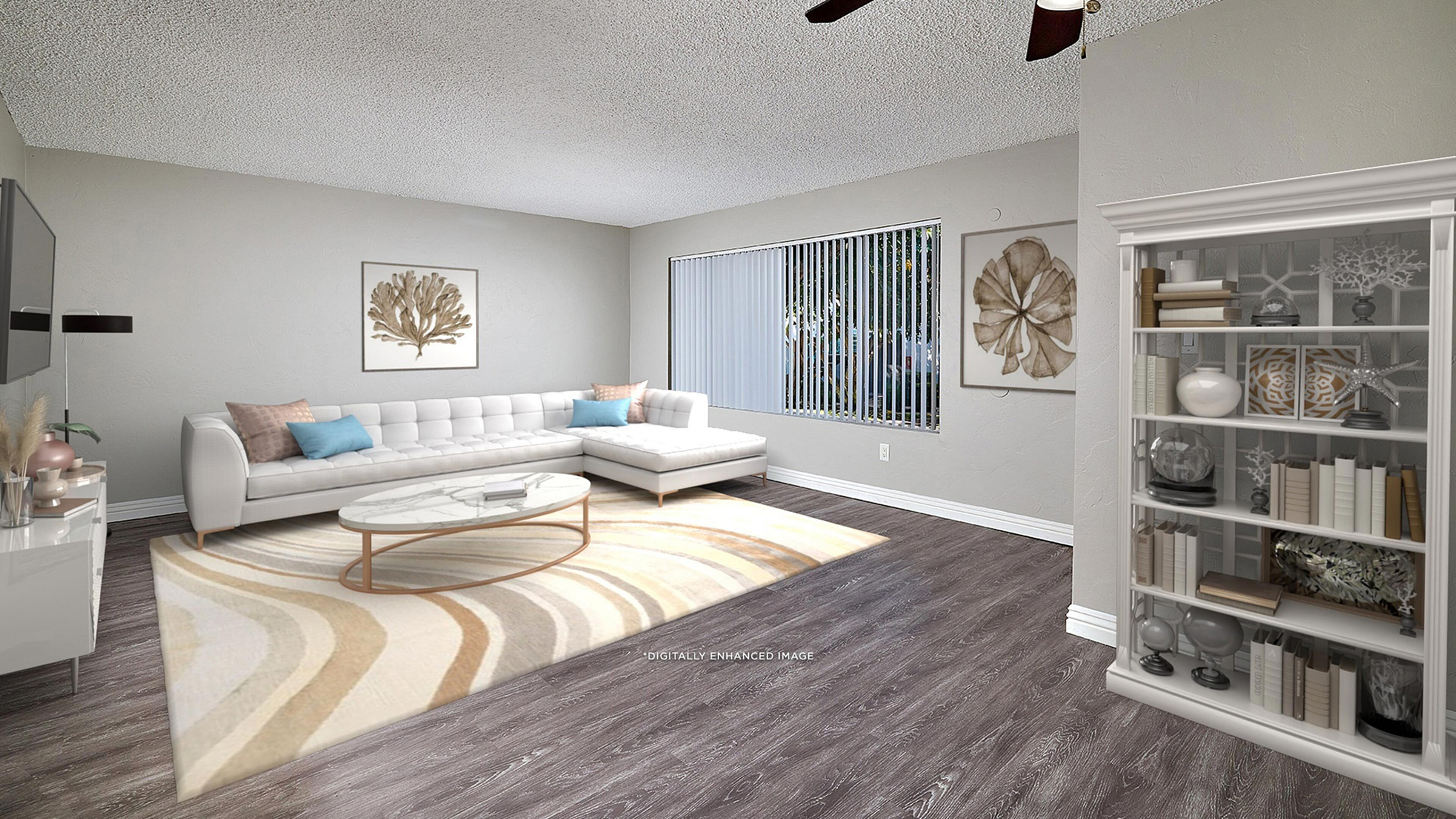 virtually staged living room