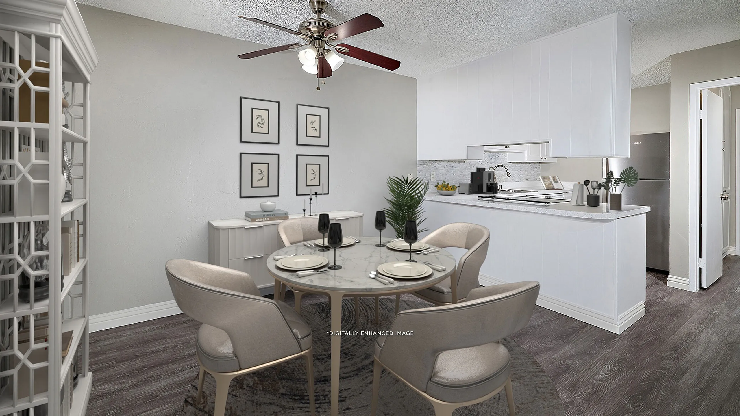 virtually staged dining room