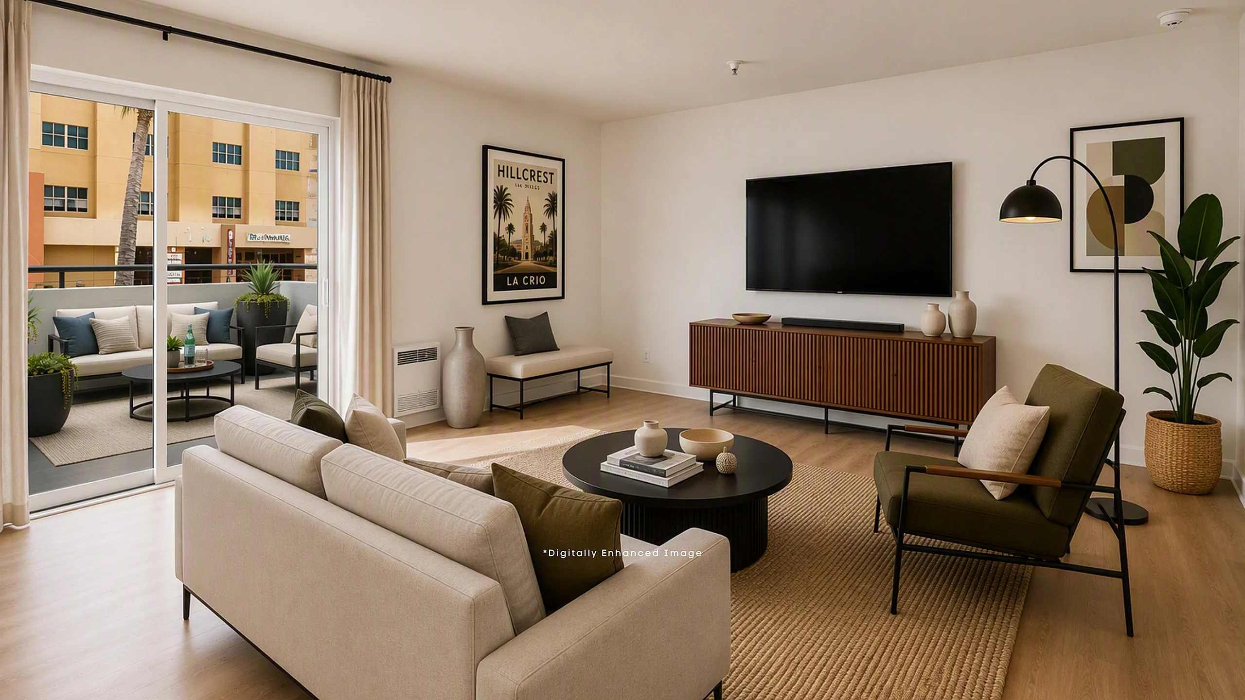 Digitally enhanced image or apartment home at the warwick one bedroom