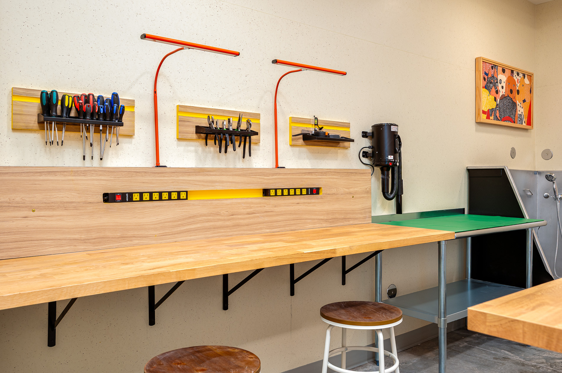 workshop and makers space at Paceline in Portland, OR
