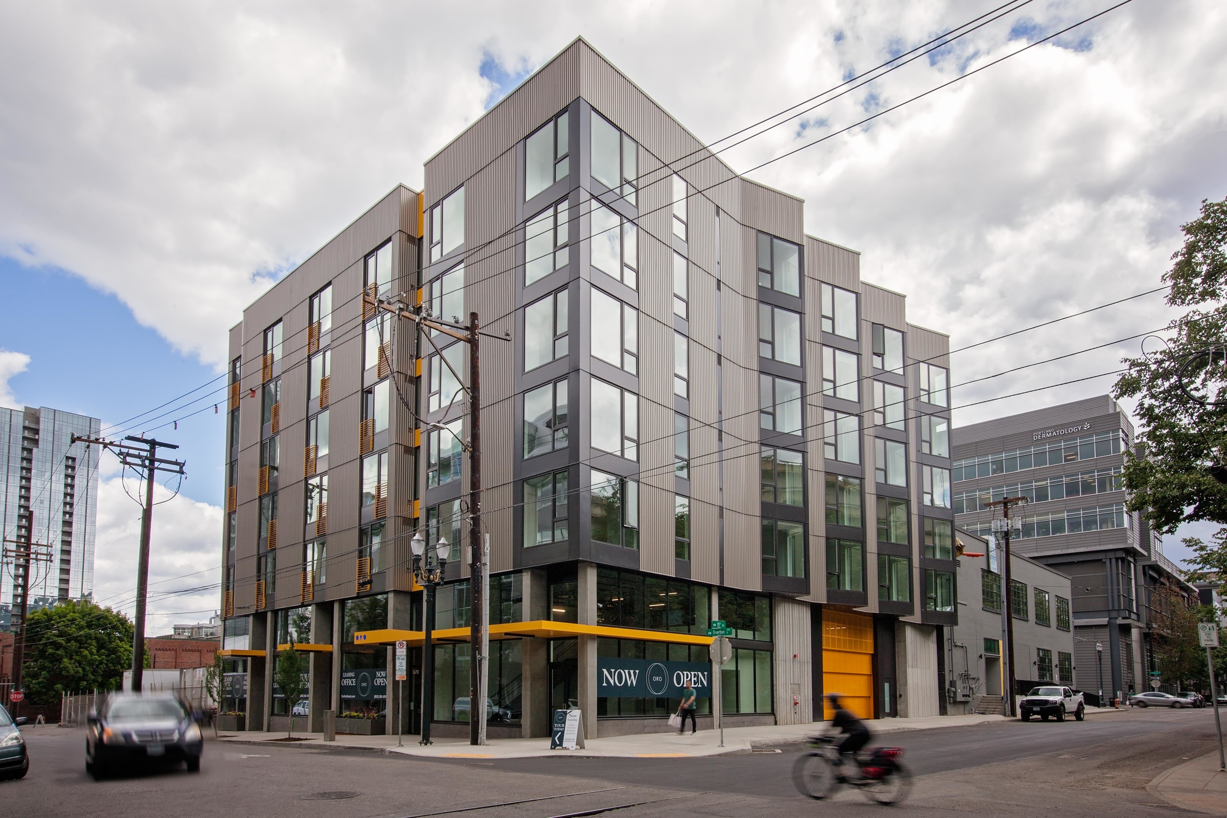 exterior of 5 story oro apartment building