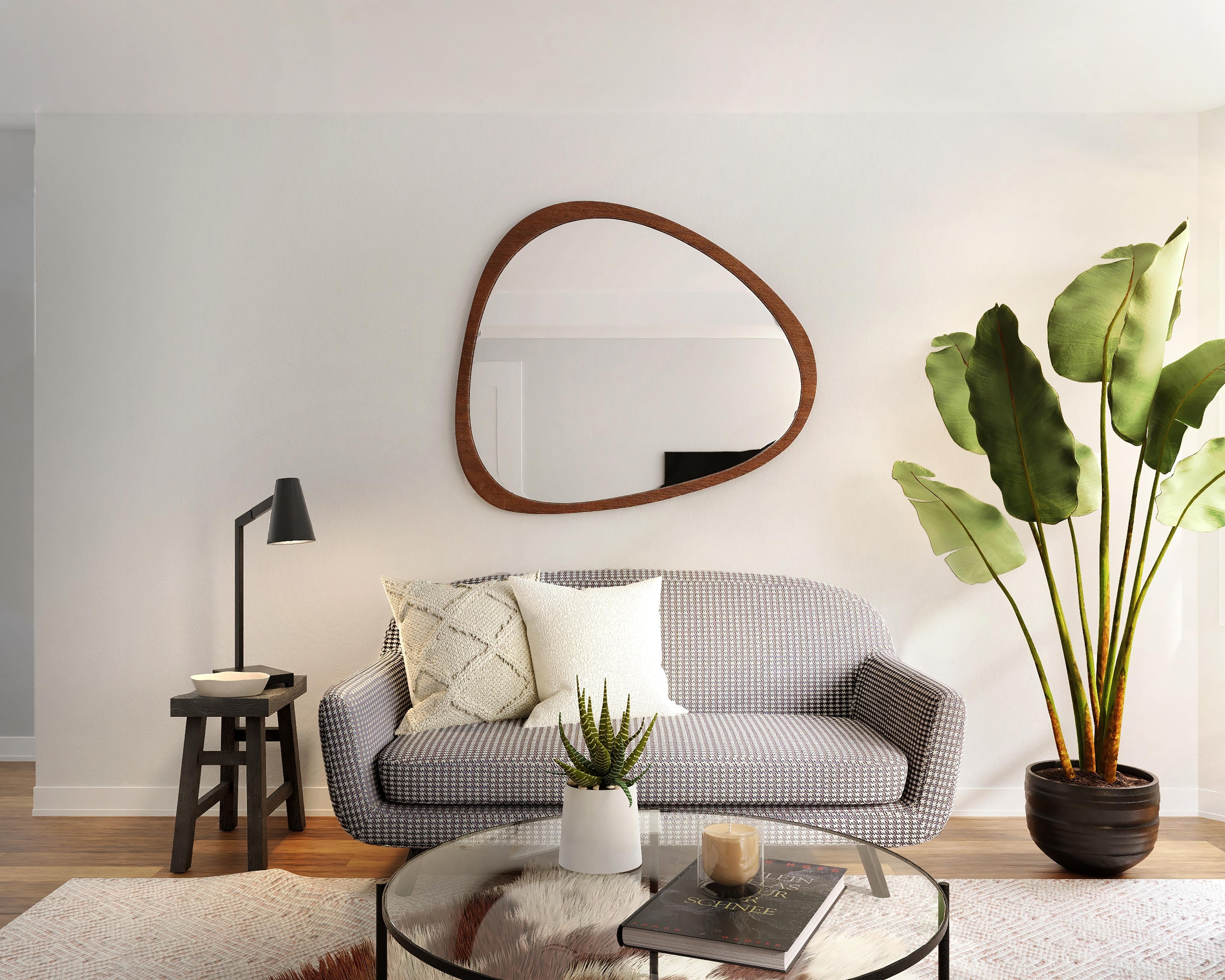 Living Room with Plants and Coffee Table
