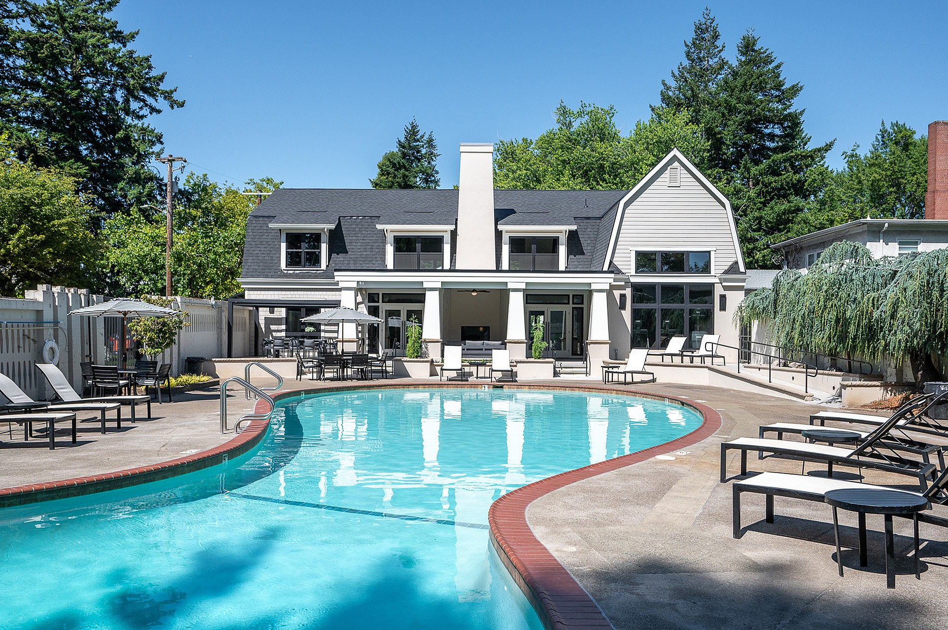 pool and lounge area