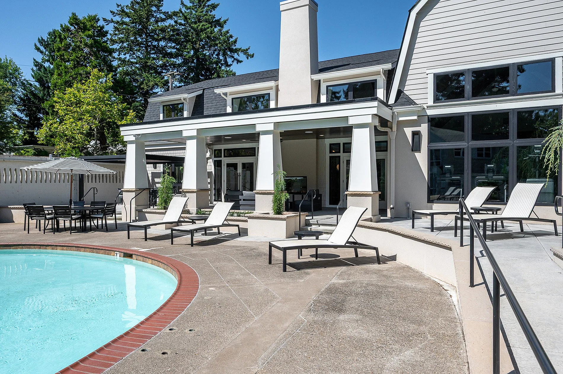 pool and lounge area