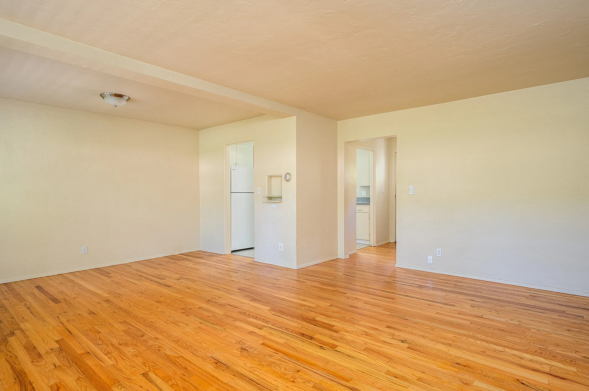 two bedroom living room and kitchen