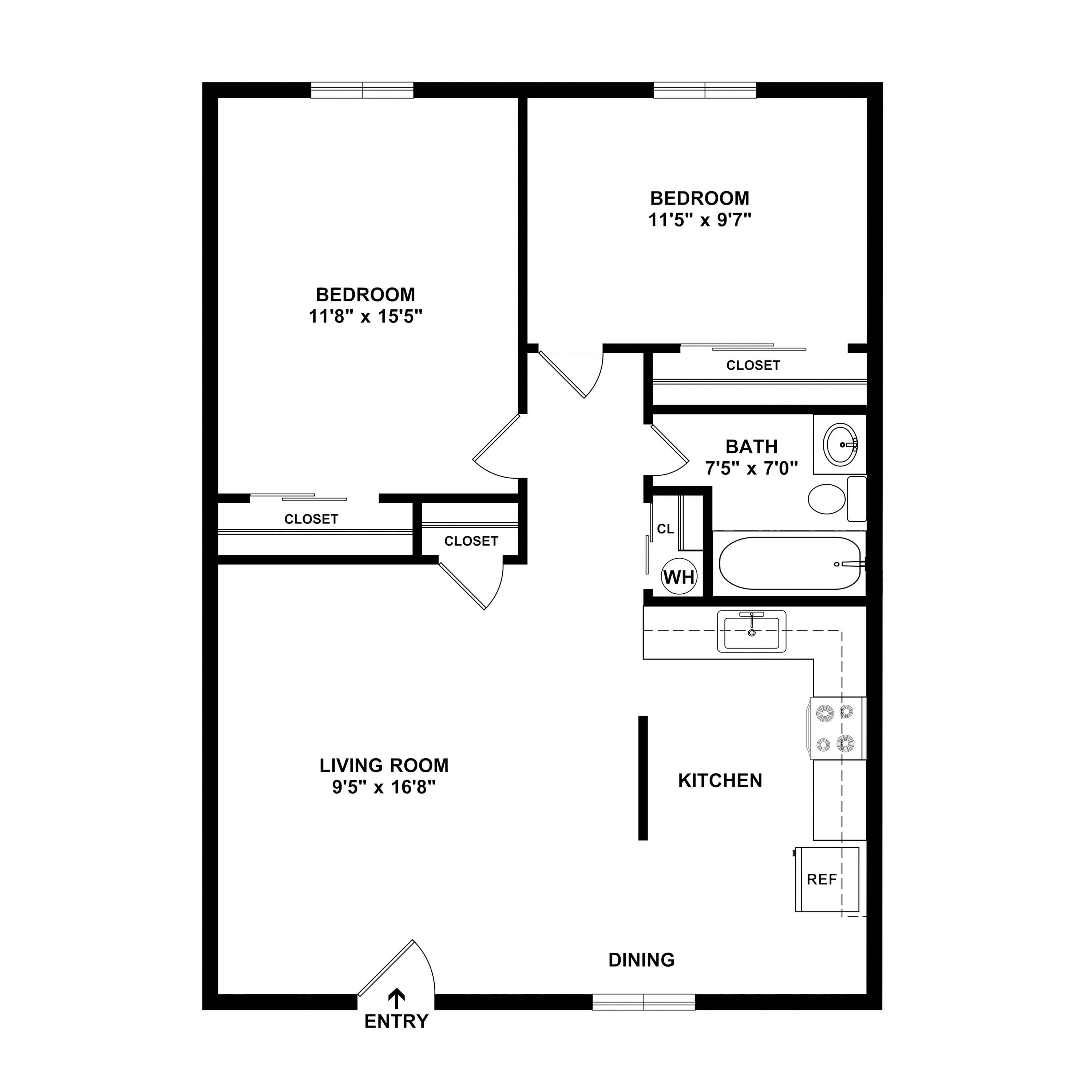 2 Bedroom 2 Bed Apartment 81 Powell