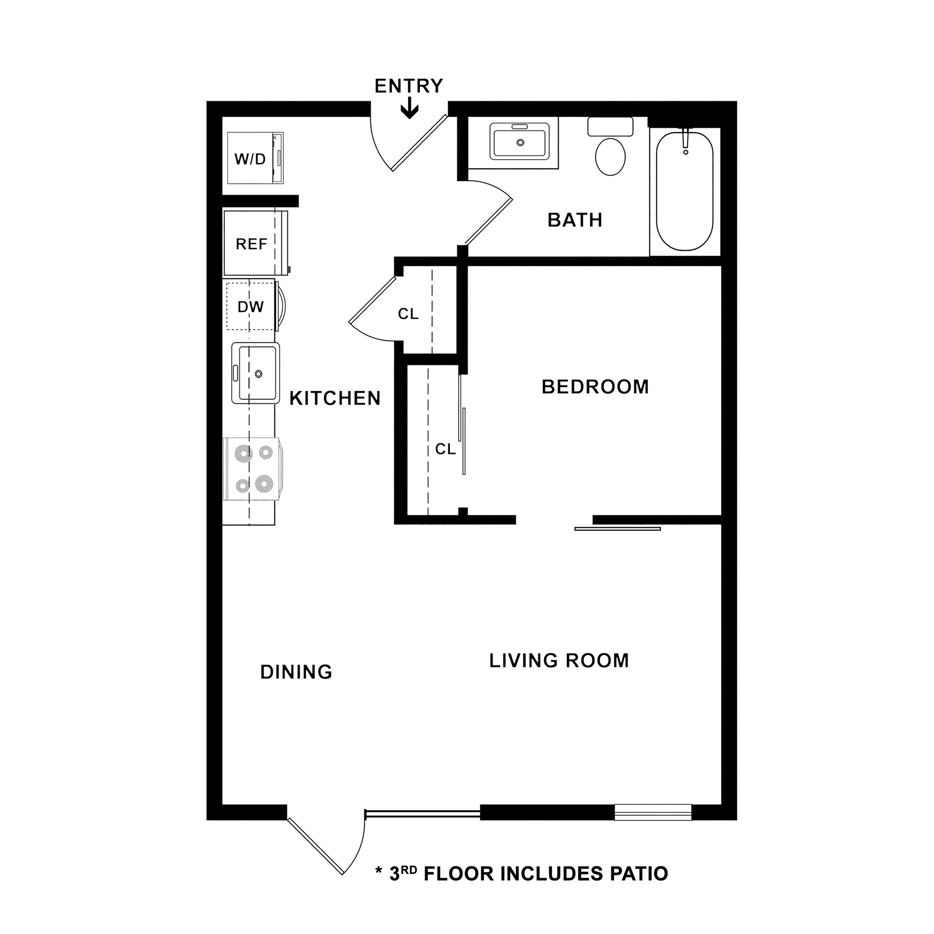 1x1 G Floor Plan