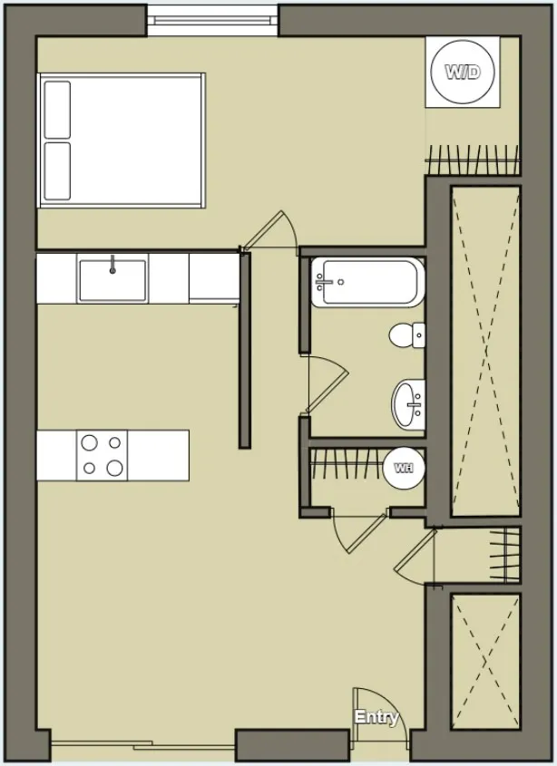 1 bedroom 1 bathroom floor plan image