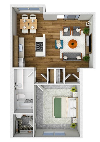 One bed one bathroom