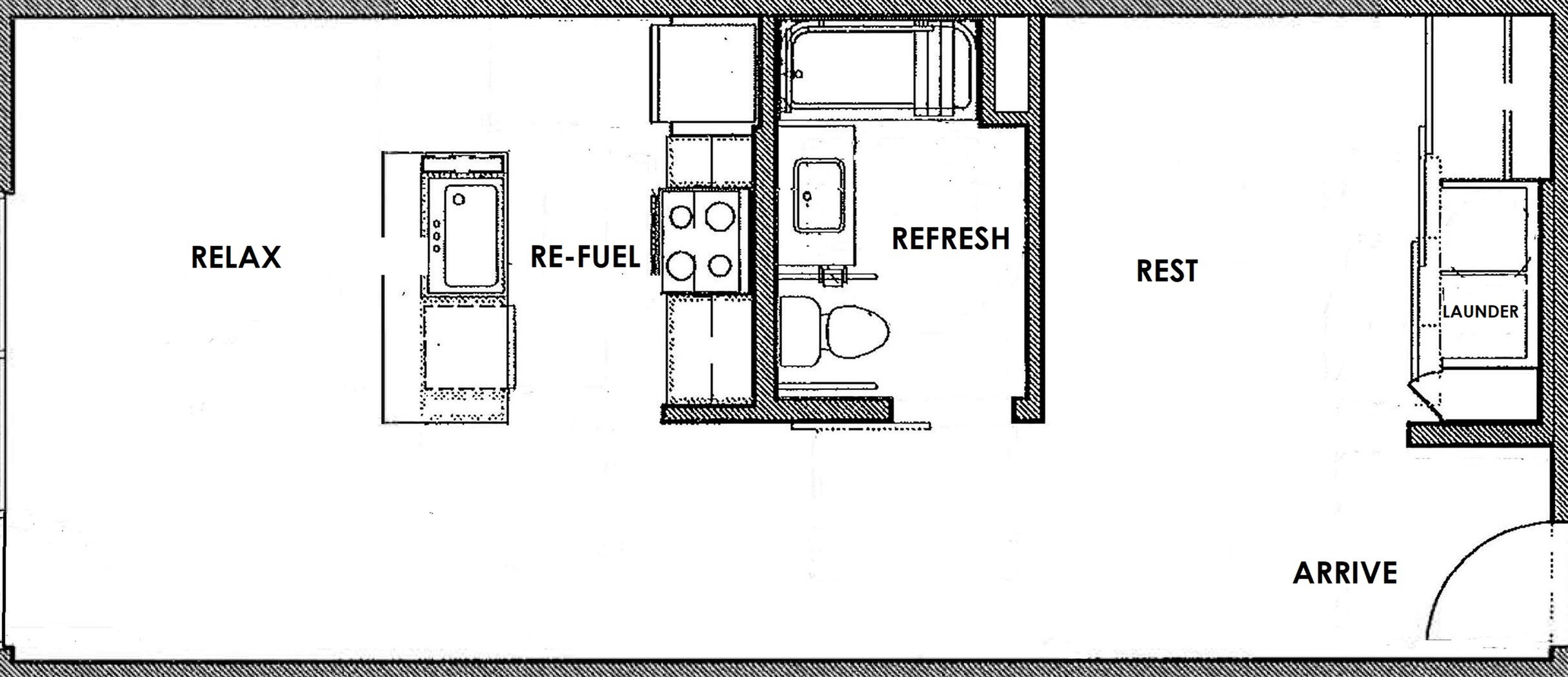 Urban 1 Bedroom L floor plan
