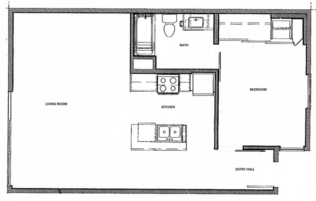 1x1 S floor plan