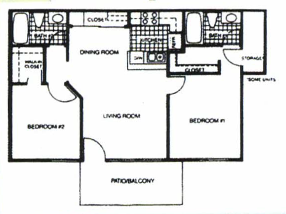 Two Bedrooms Two Bathrooms Floor Plan