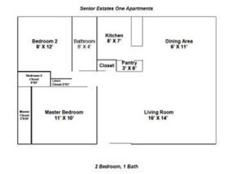 2 bedroom - 1 bath