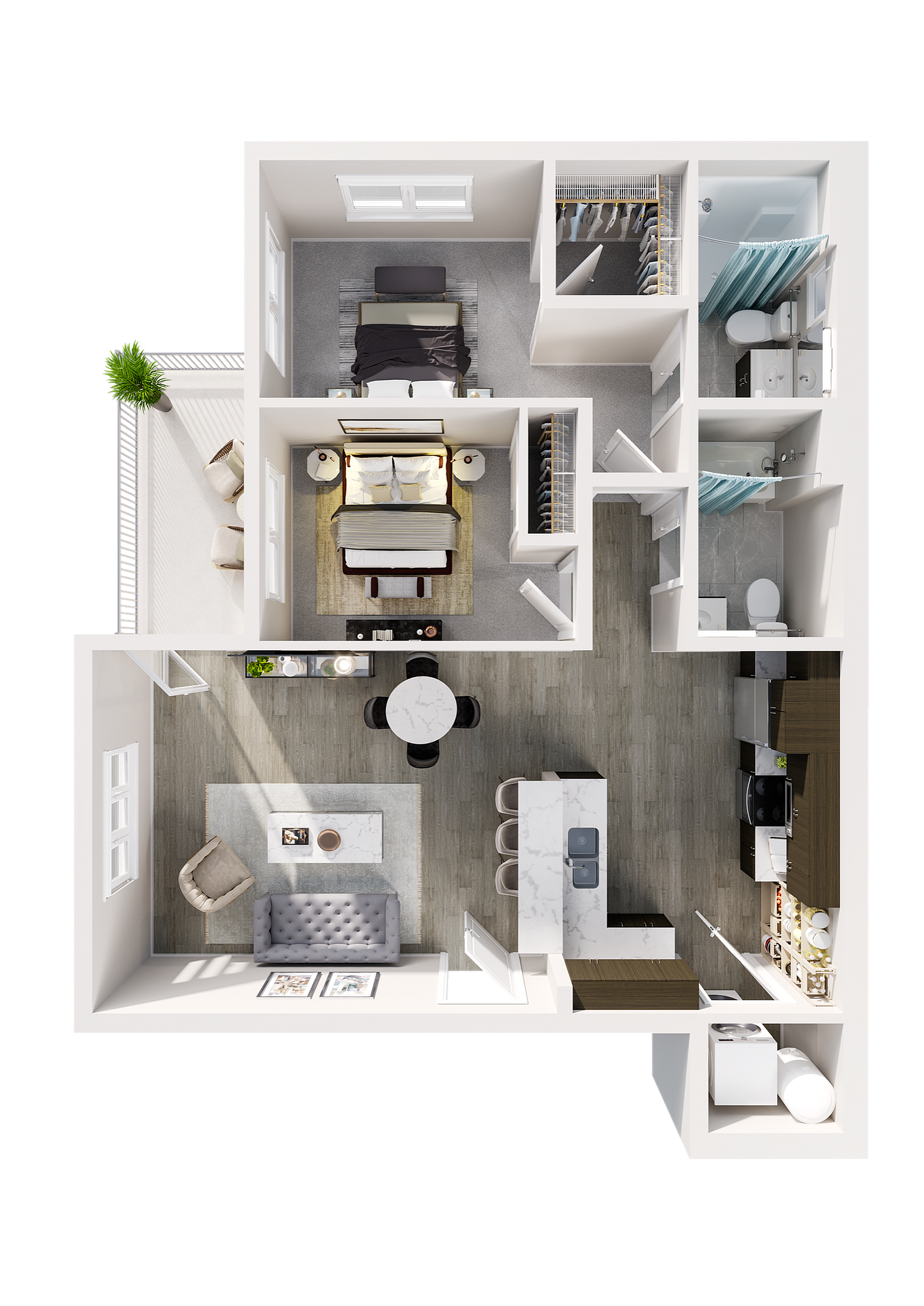 2 Bedroom 2 Bathroom Floor Plan