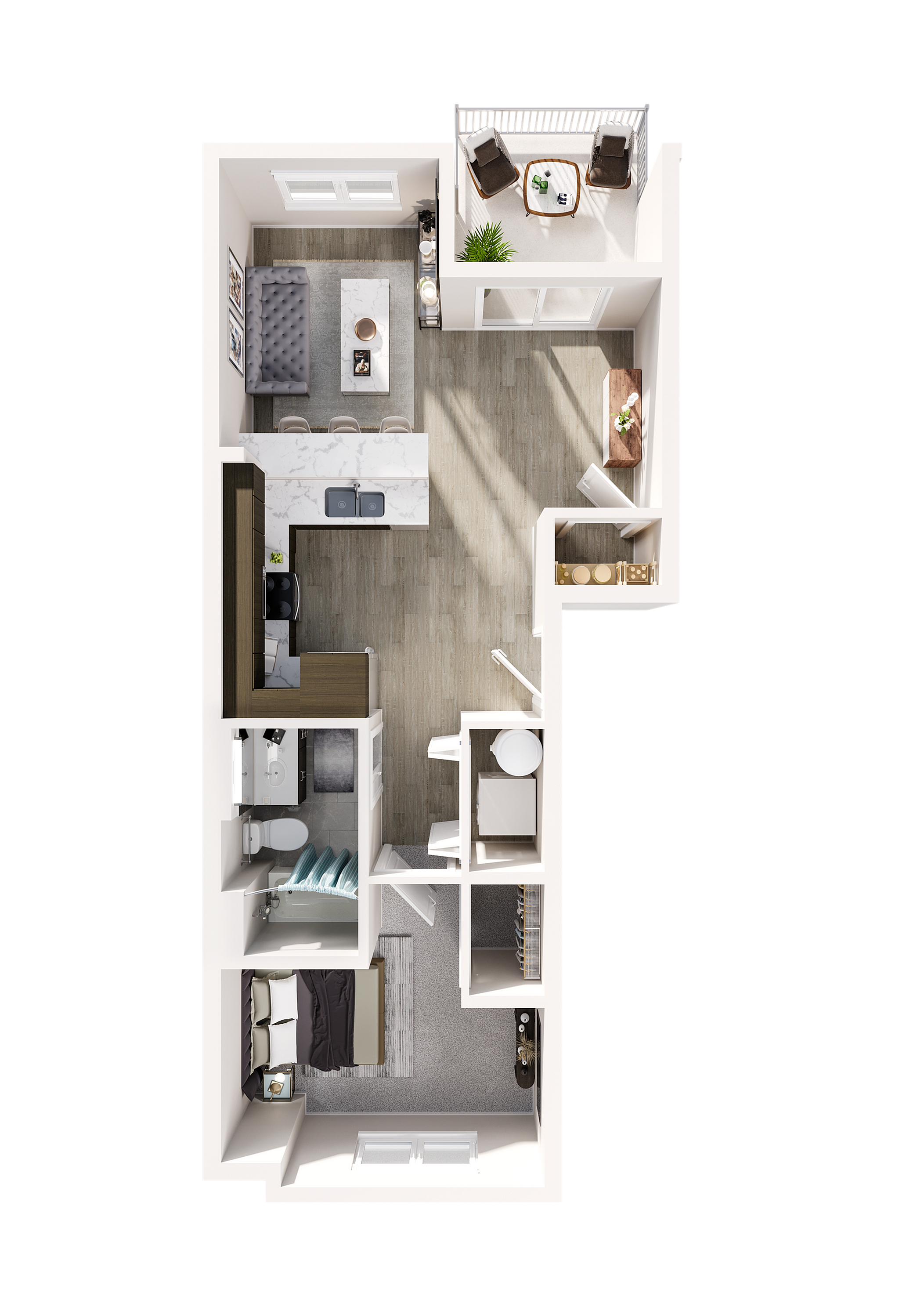 1 Bedroom 1 Bathroom Floor Plan