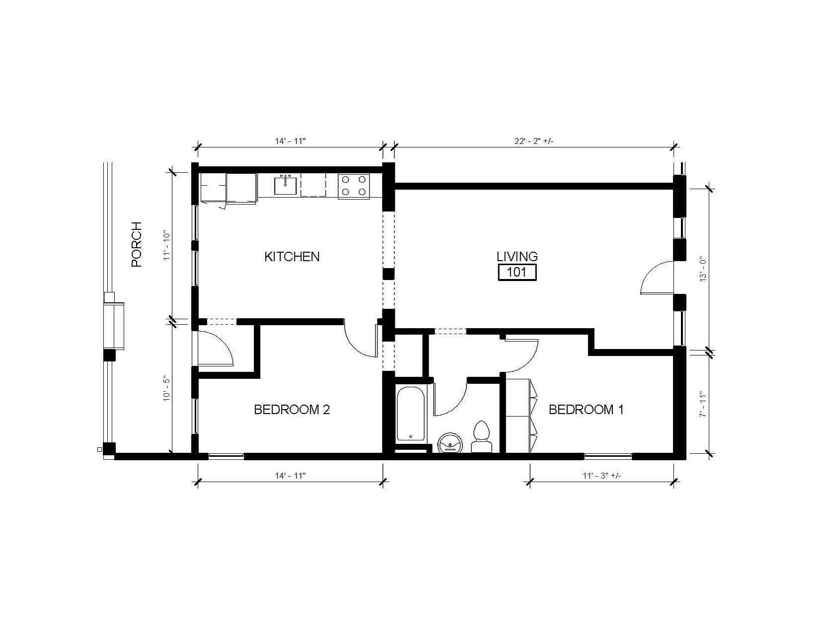 2 Bedroom Floor Plan