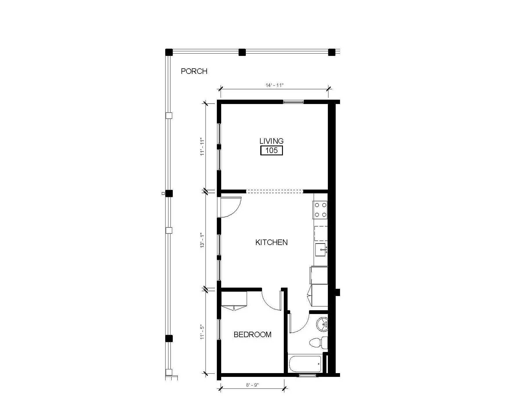 1 Bedroom A Floor Plan