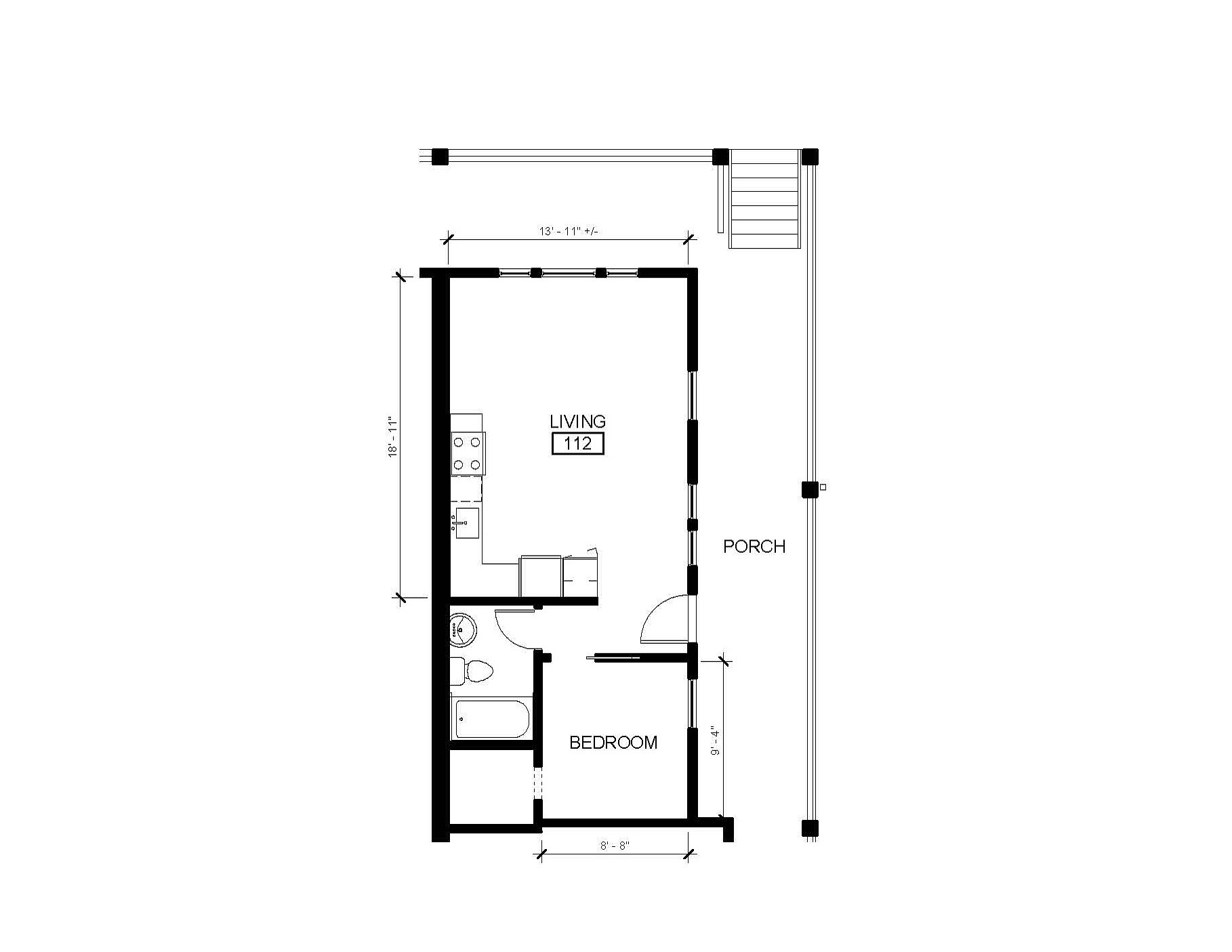 1 Bedroom E Floor Plan