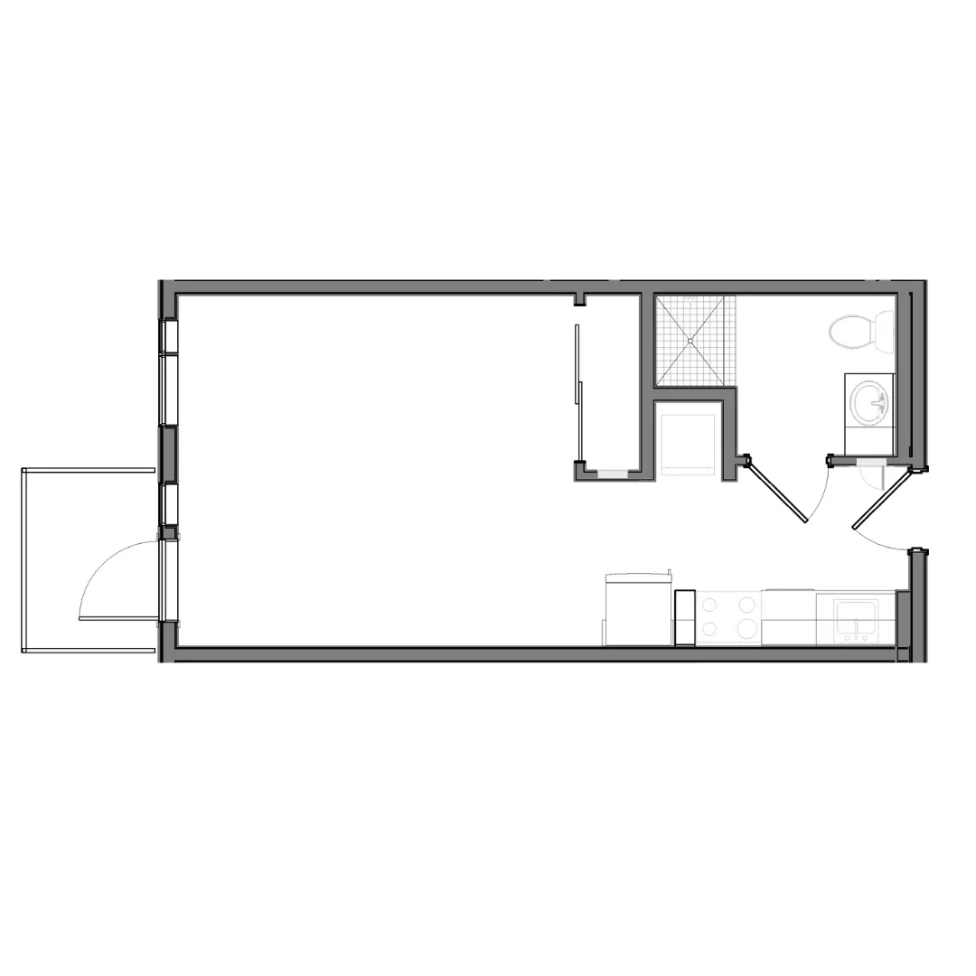 Studio apartment 2D Floor Plan