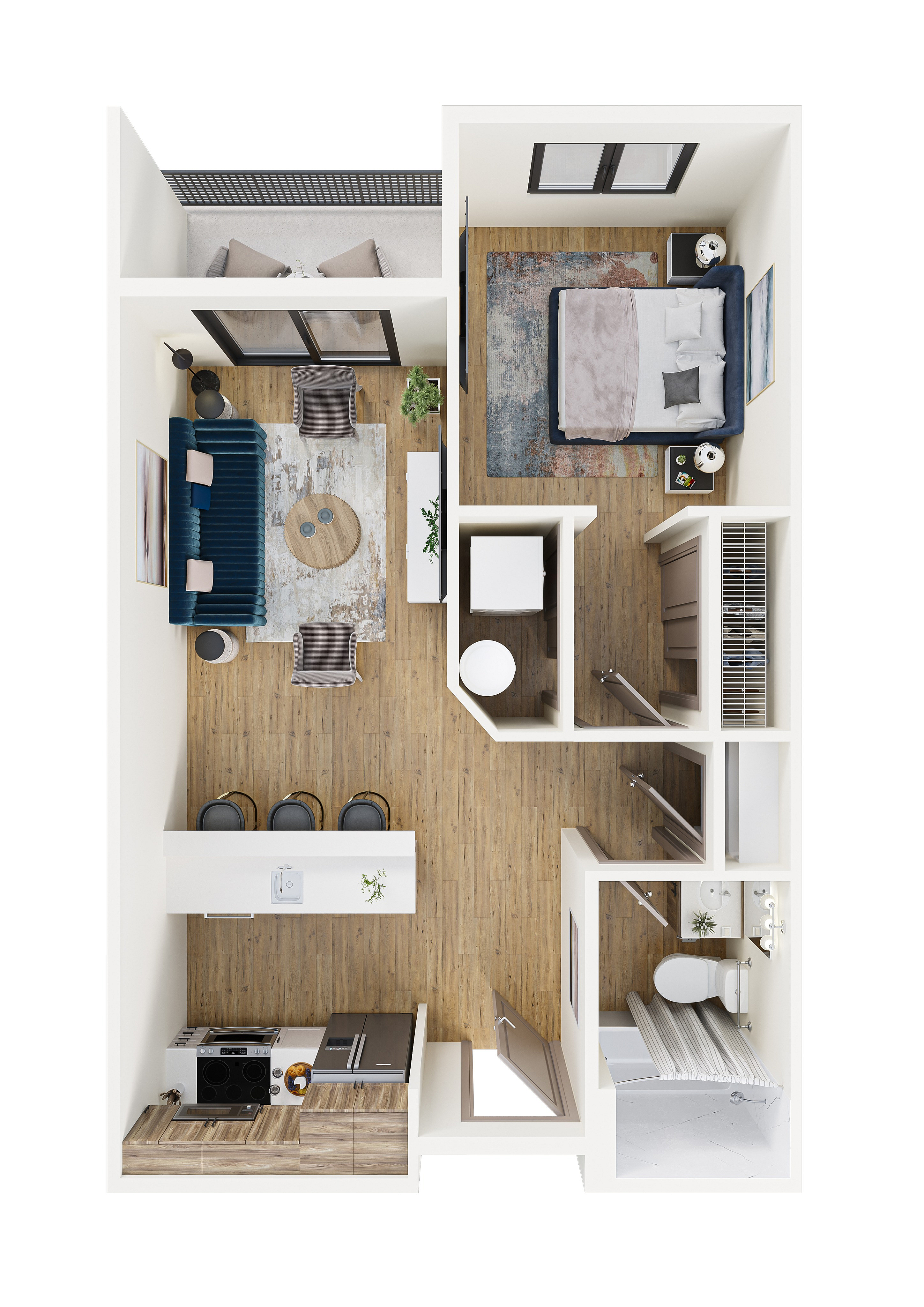 One Bedroom Floor Plan