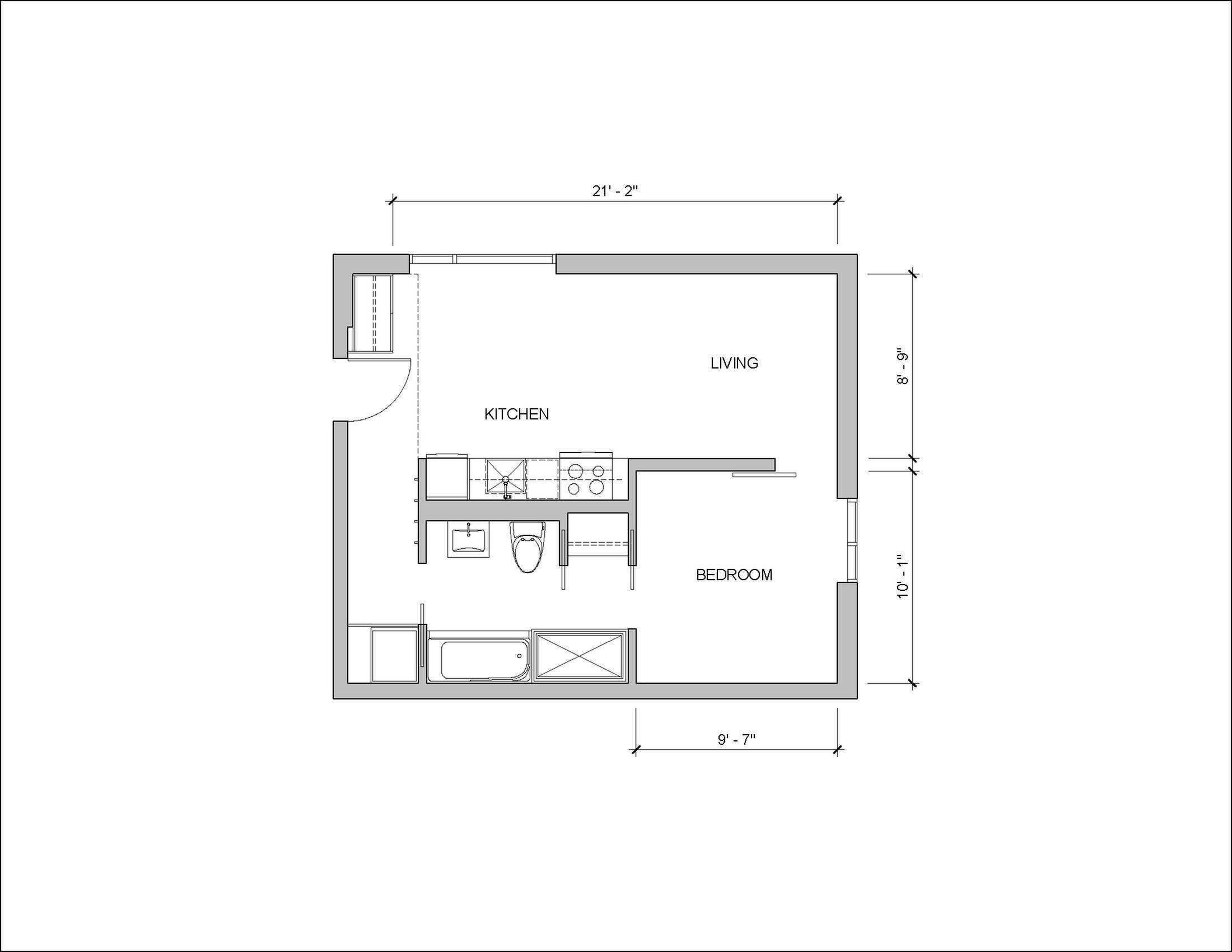 One Bedroom Floor Plan