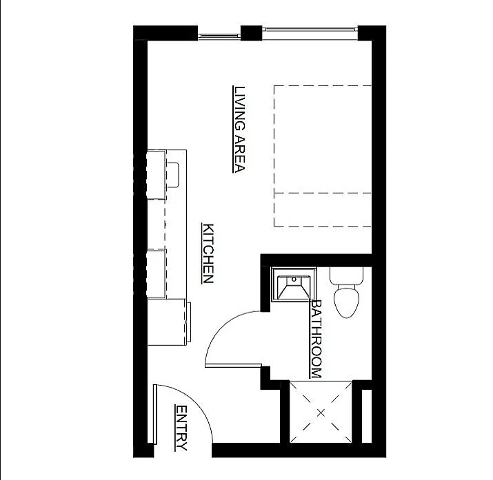 studio floor plan at koz on 4th