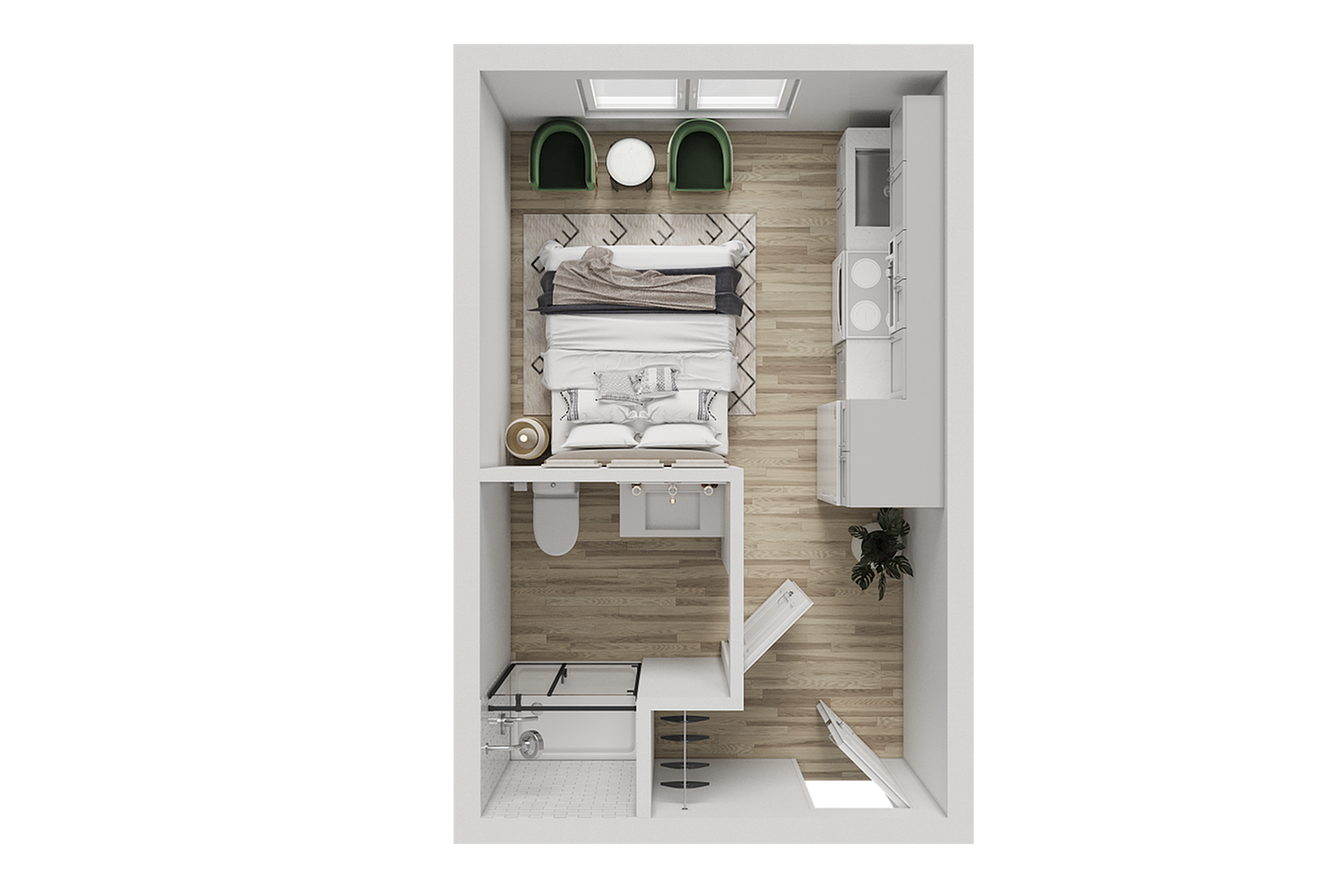 studio floor plan at koz on 13th