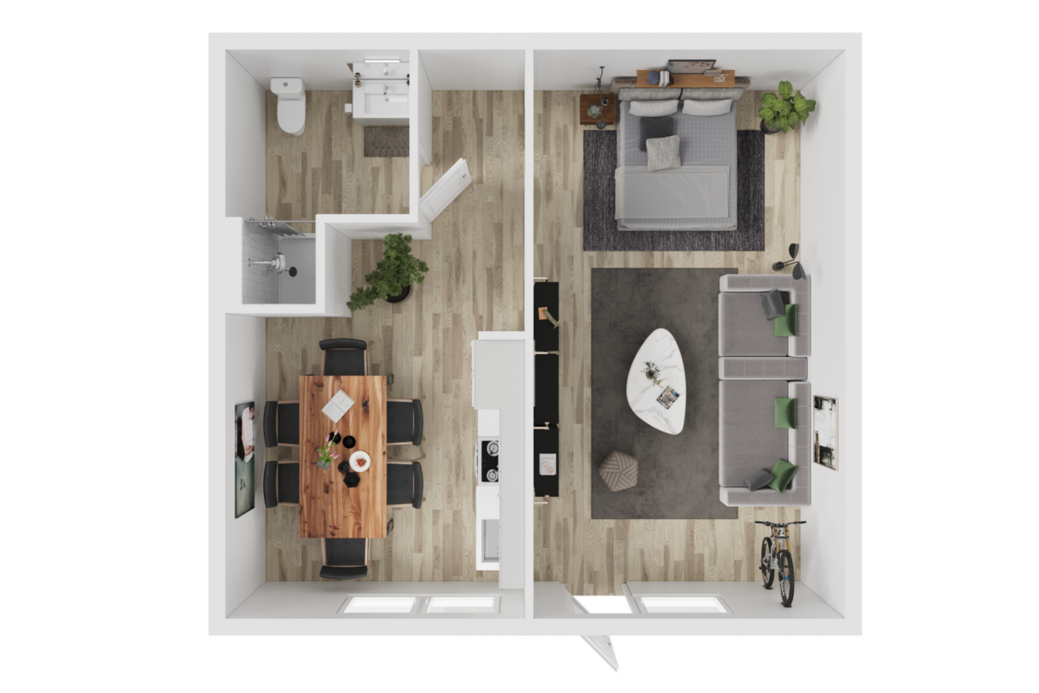 3d one bedroom floor plan