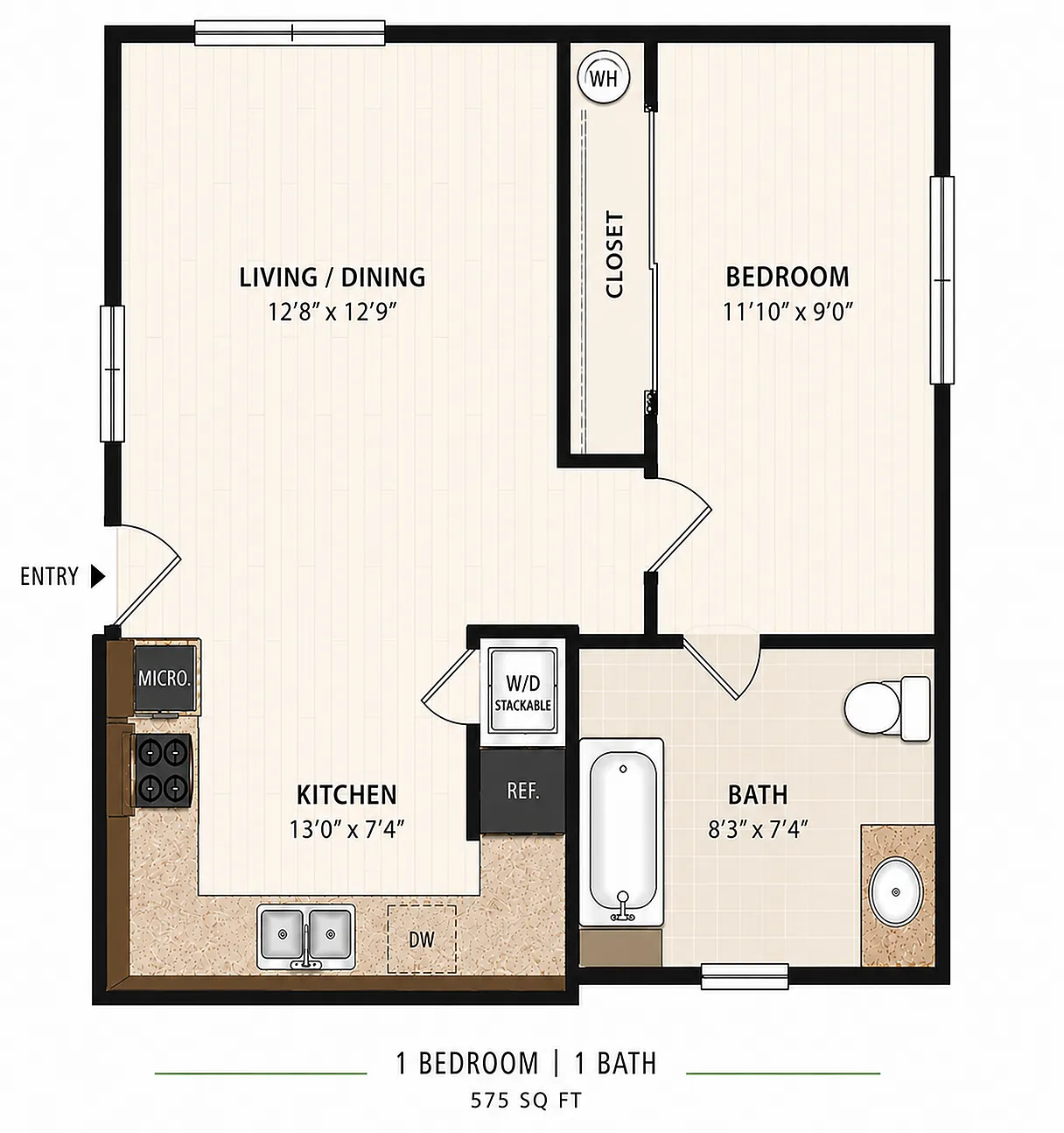 one bedroom floor plan