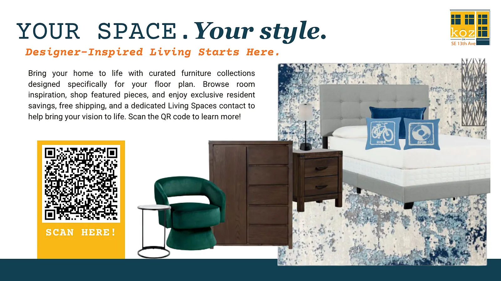 koz on 13th collaboration with living spaces