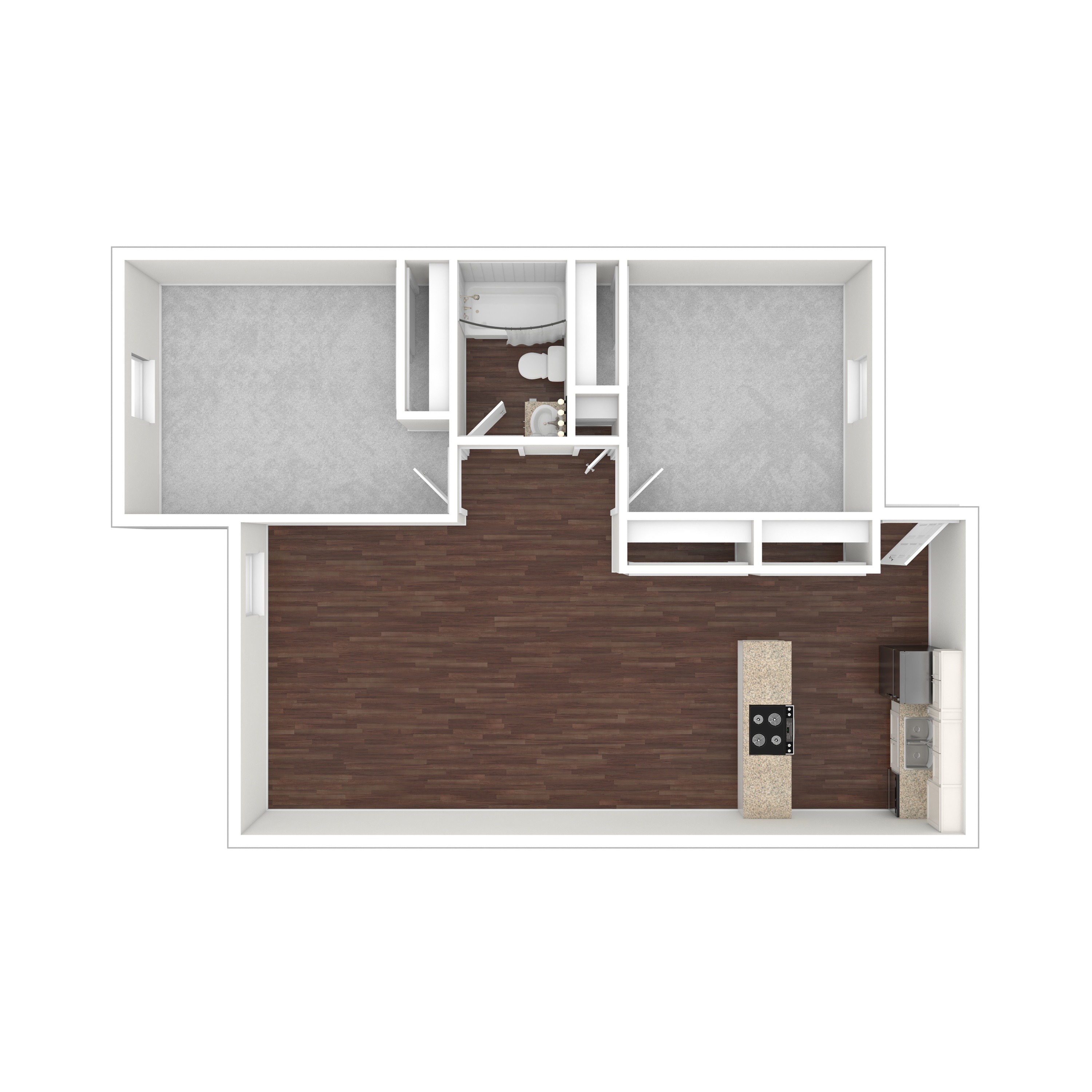 2 Bed, 1 Bath