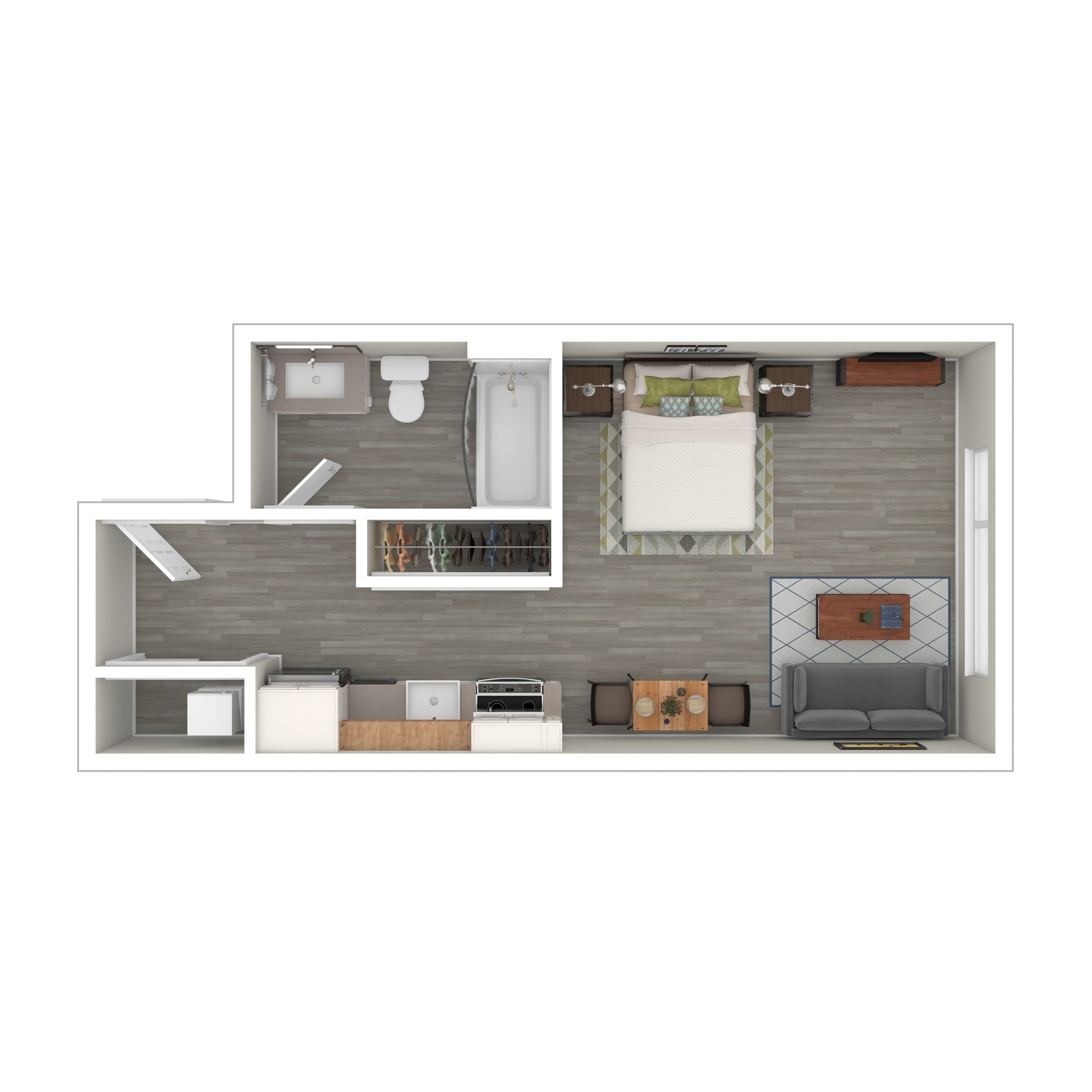 3D Furnished Floor Plan Studio G