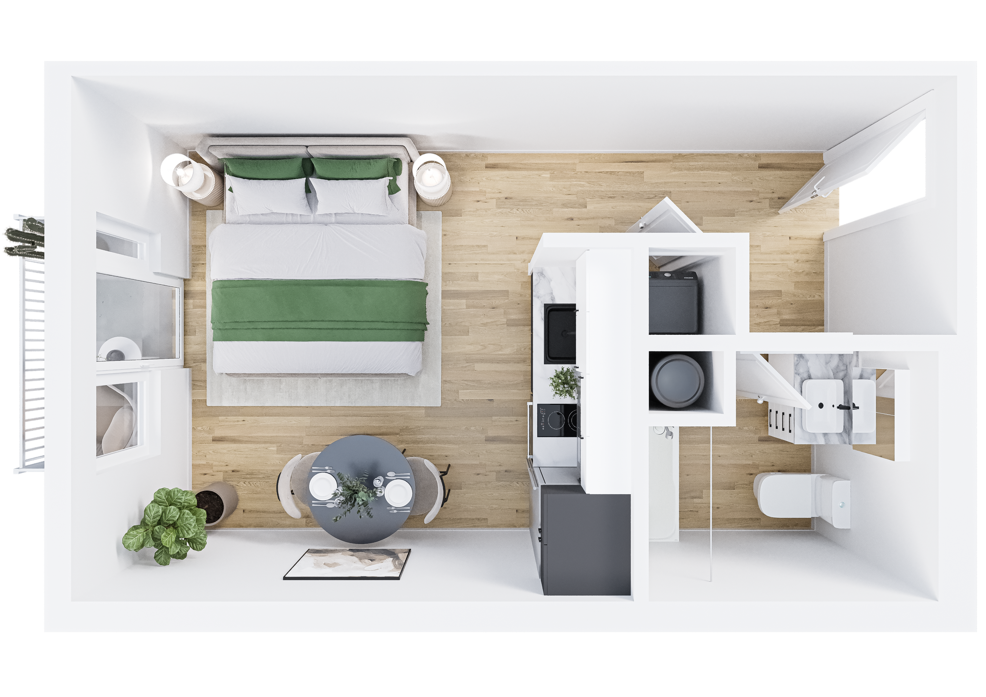 0x1 A - 3D floor plan