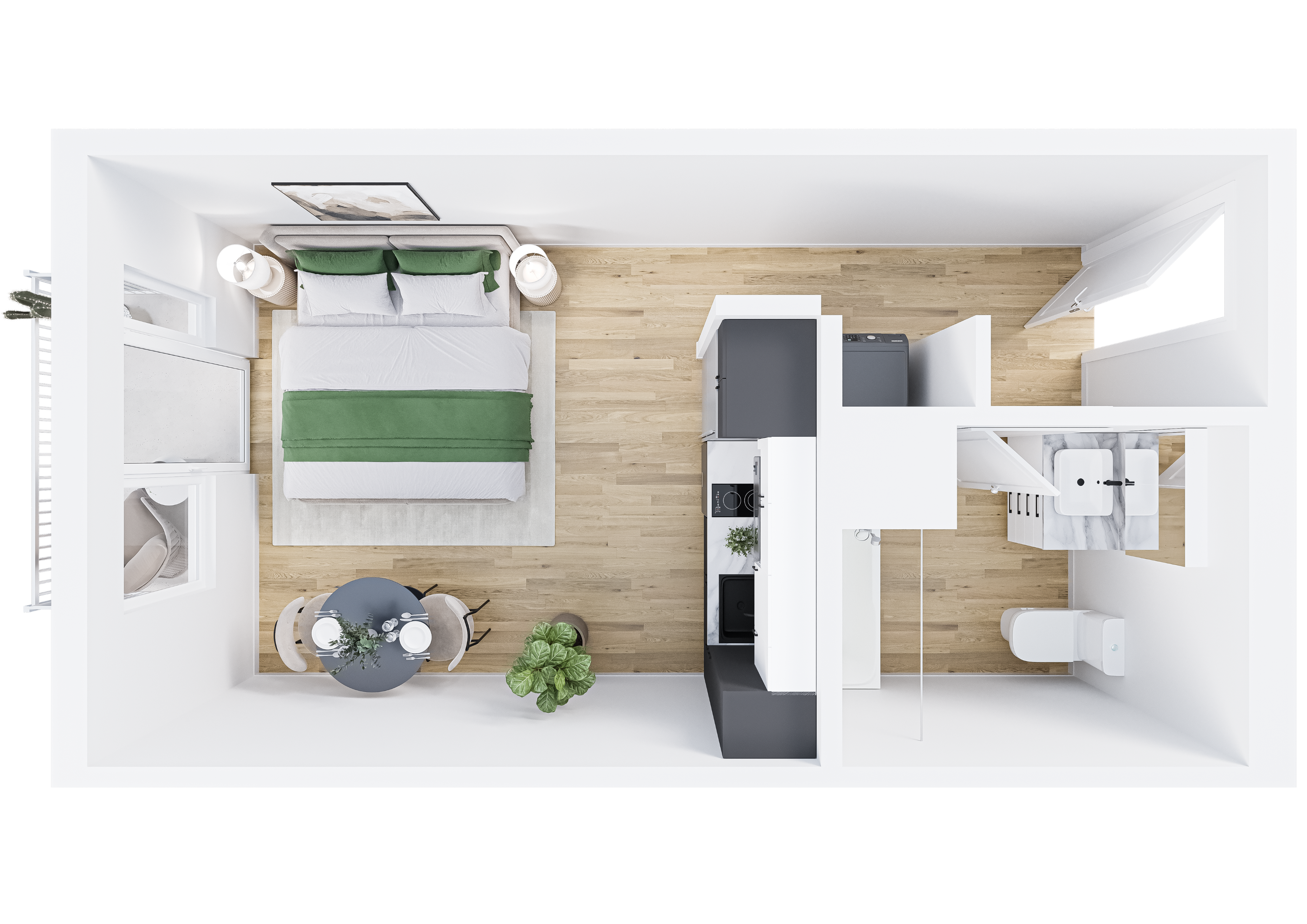 The Spoke Studio - Fully furnished - 3D Floor Plan