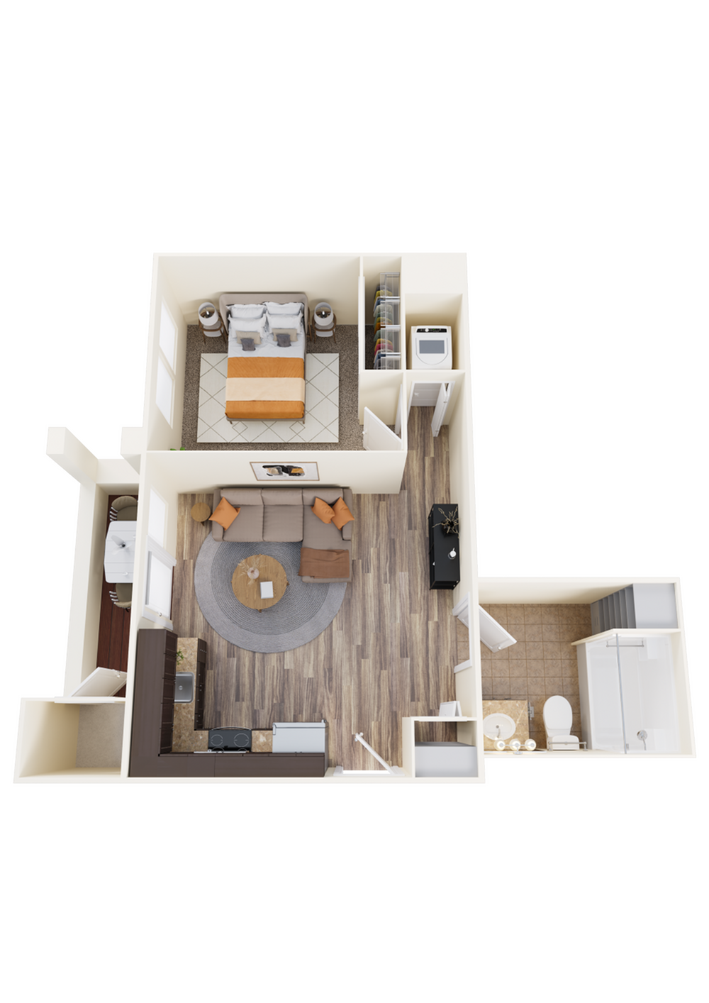 One-Bedroom, One-Bathroom C Floor Plan