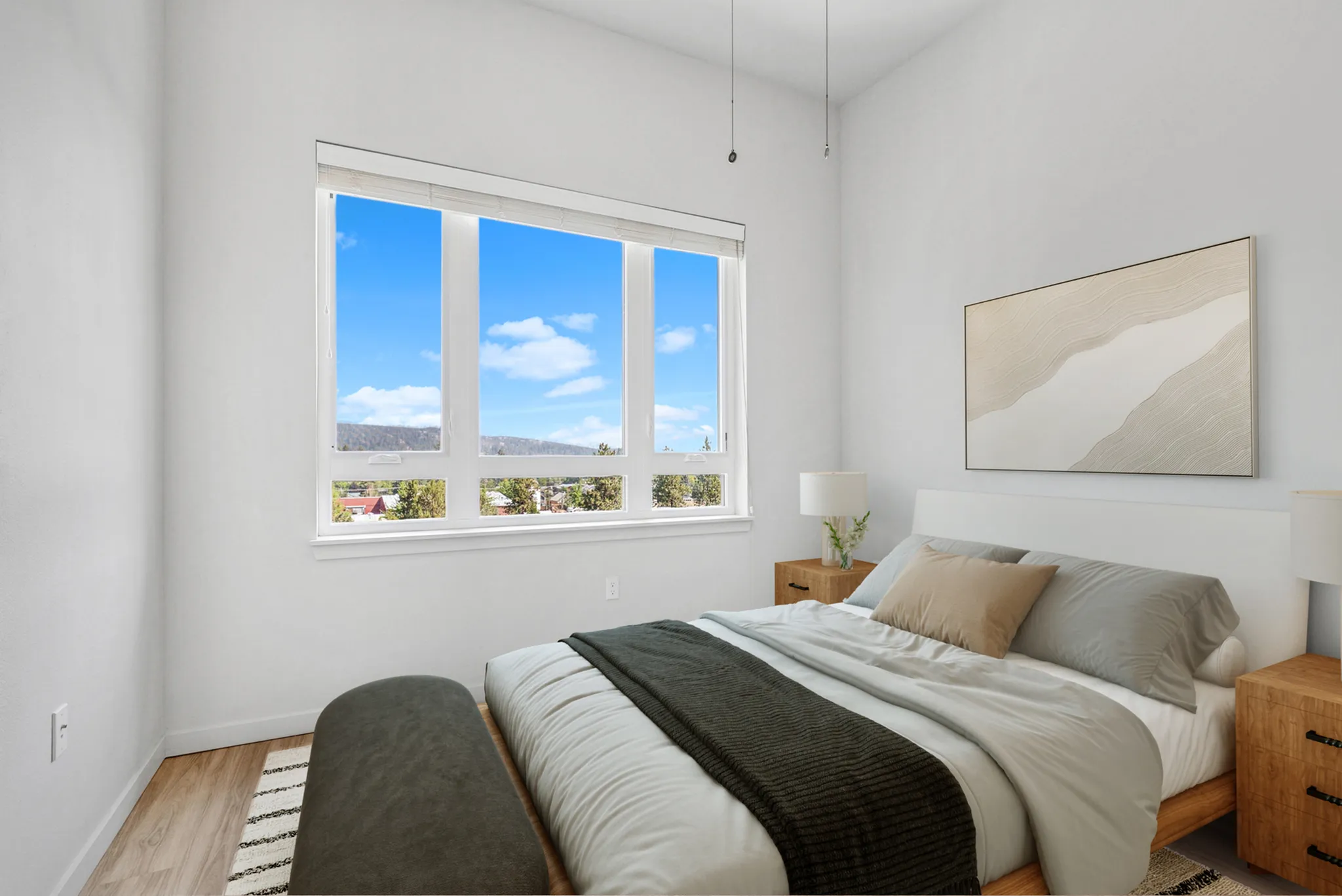 Virtually staged bedroom