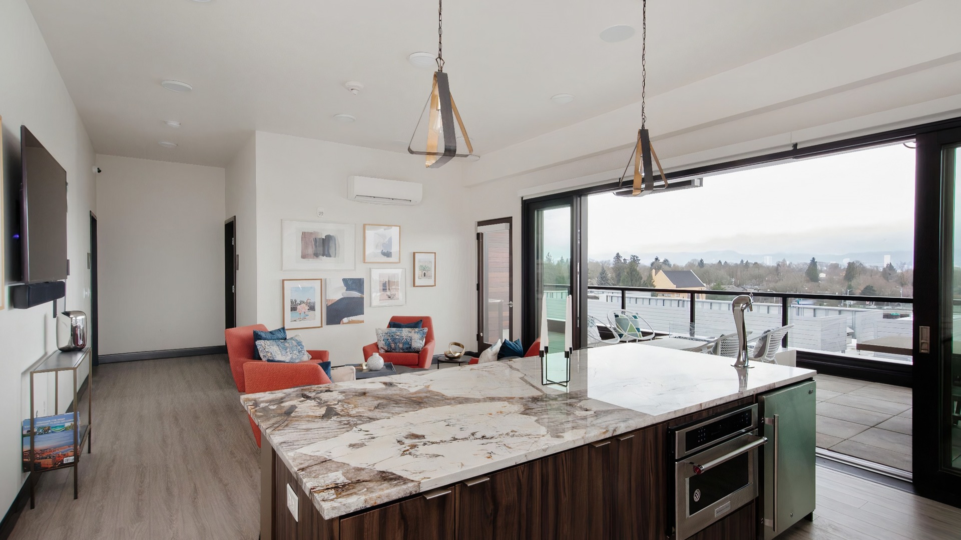 Rooftop lounge with gourmet kitchen, and stunning city views