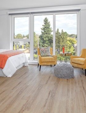 studio apartment with vinyl wood like flooring at aniva apartments
