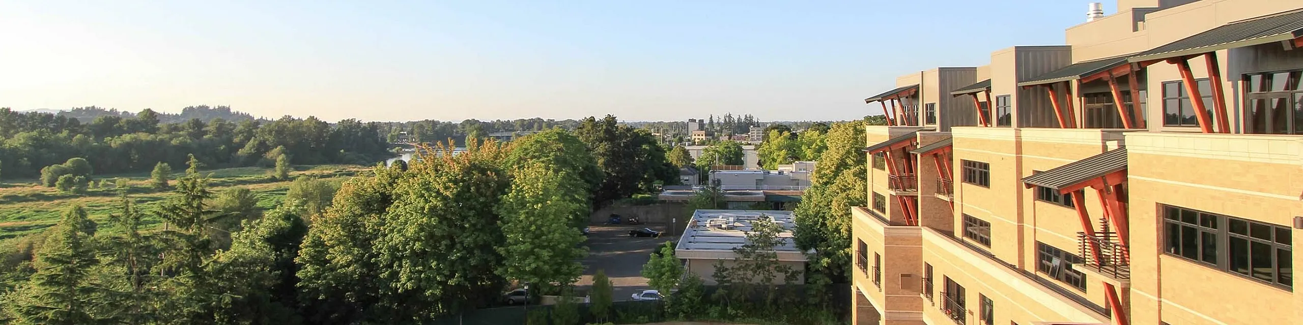 view of riverfront park from the 5th floor at the meridian