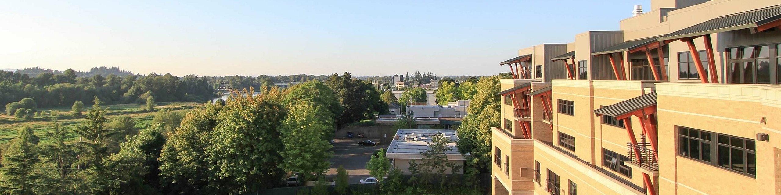 view of riverfront park from the 5th floor at the meridian