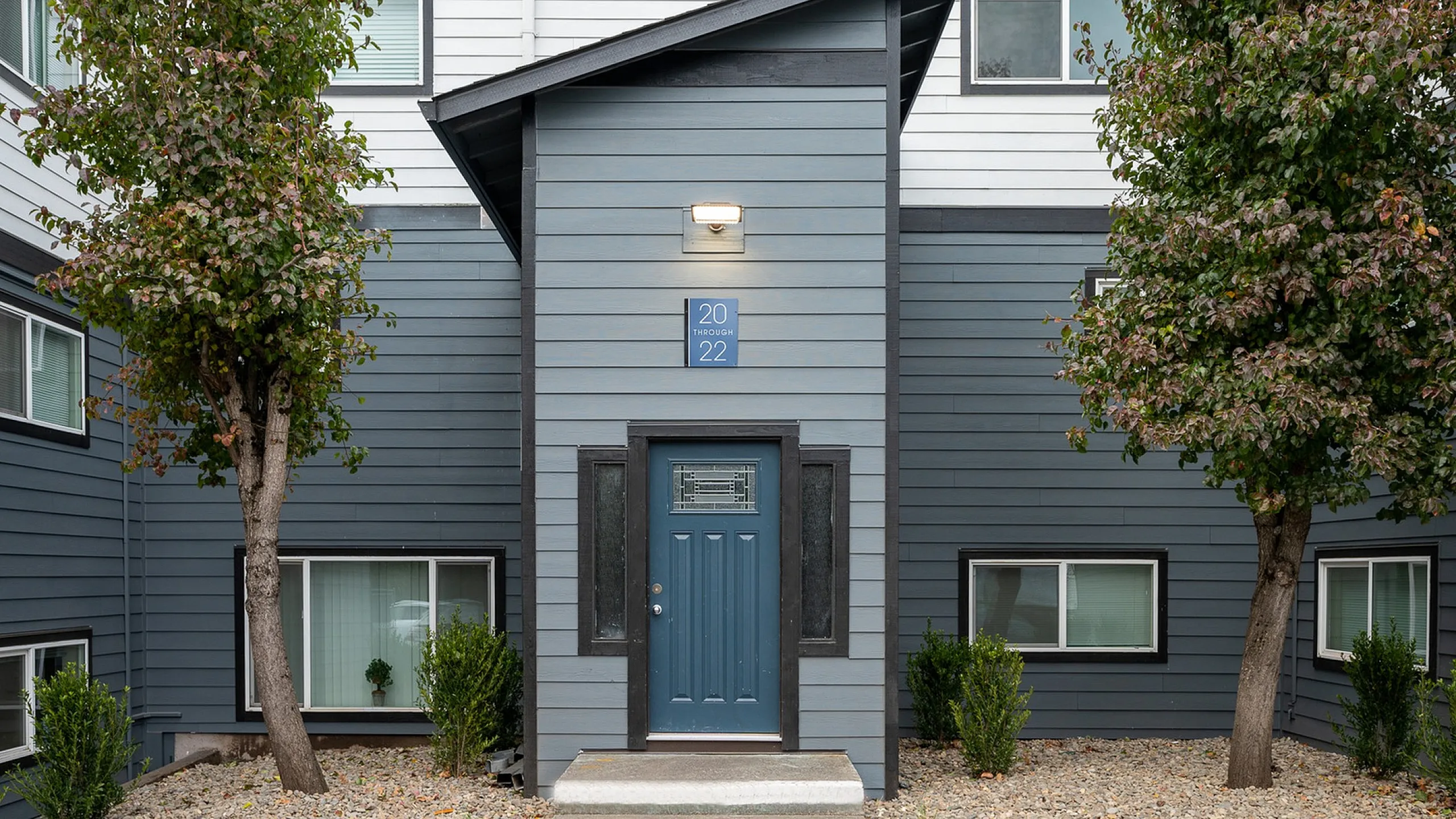exterior of an entry at the modern at canyon creek