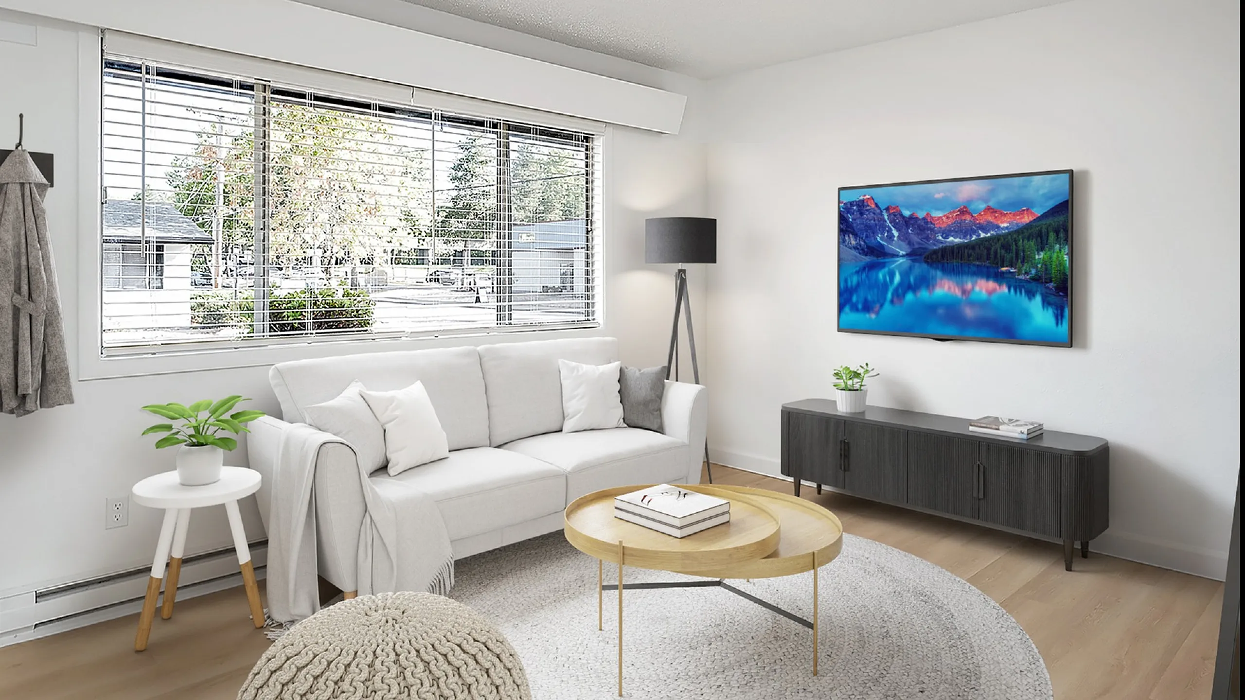 Virtually staged living room