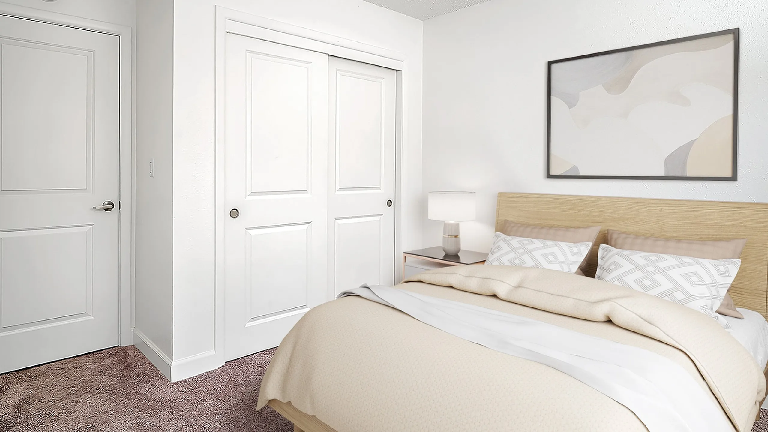 Virtually staged bedroom
