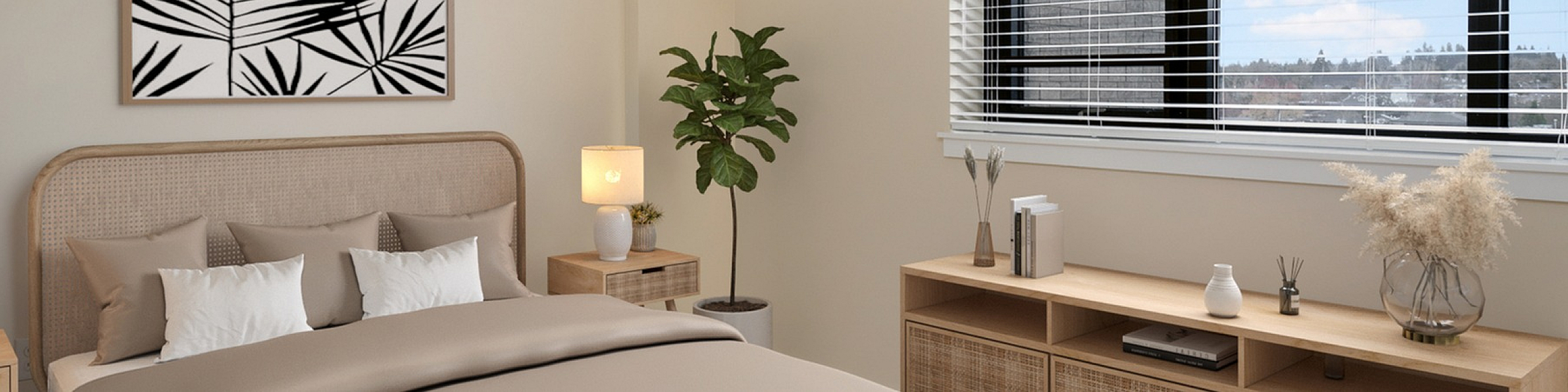 Virtually staged bedroom