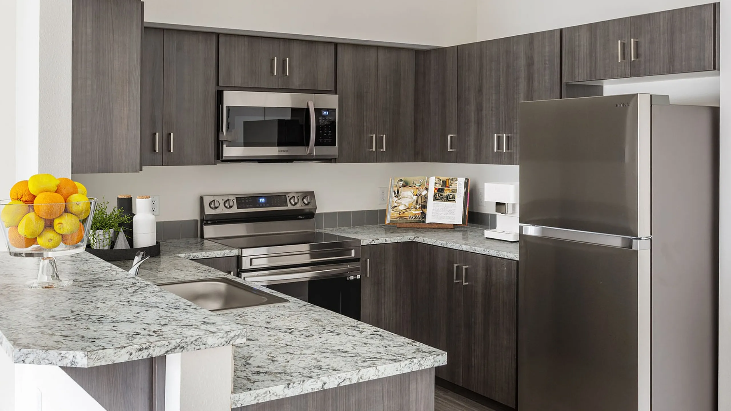 fernhill apartment kitchen with stainless steel appliances