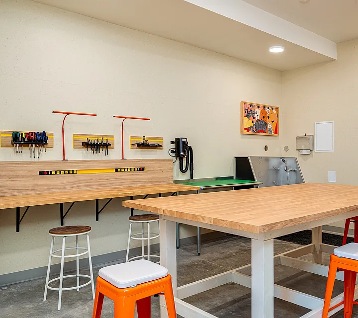 bike workshop and makers space at Paceline in Portland, OR